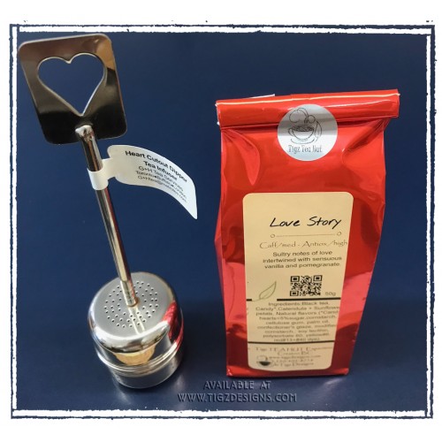Heart Cutout Dipper Tea Infuser & 50g Premium Loose Tea